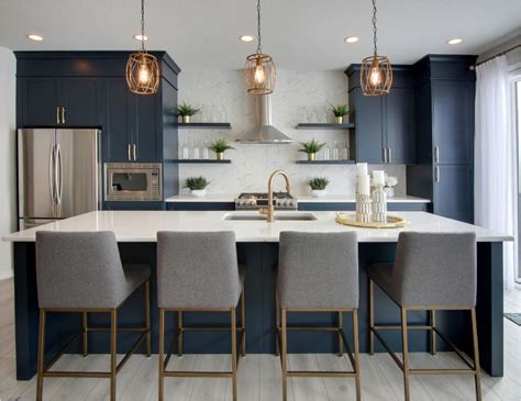 blue cabinets with stainless steel appliances|light blue kitchen cabinets.